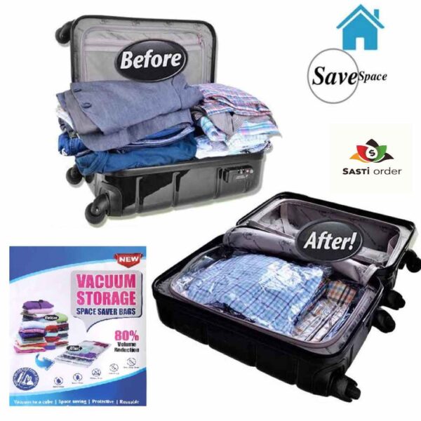Vacuum Storage Bags for compressing and protecting clothes, bedding, and other items, saving space and keeping them free from dust and moisture.