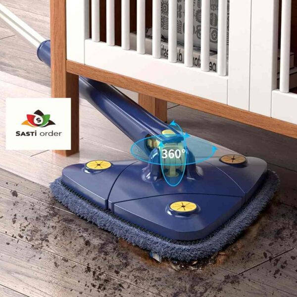Self Triangle Wringing Flat 360 Mop with ergonomic handle and 360-degree rotating head for easy and efficient cleaning.