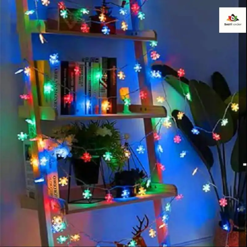 14 LED Multicolor Snowflakes Design lights, creating a festive and vibrant winter ambiance.