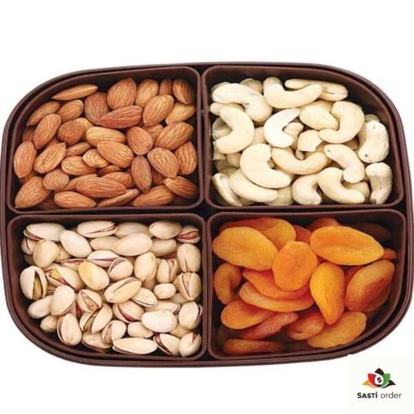 Premium Dry Fruit Box featuring an assortment of fresh, nutritious dried fruits, perfect for snacking and gifting.