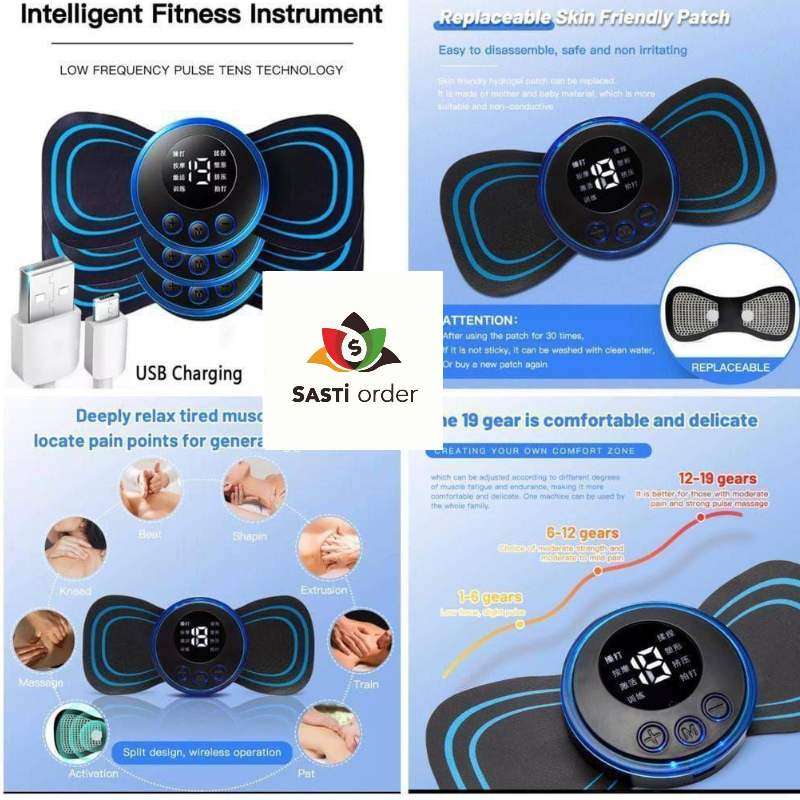 Mini Butterfly Massager: Compact device offering customizable vibrations for relaxation and muscle relief.
