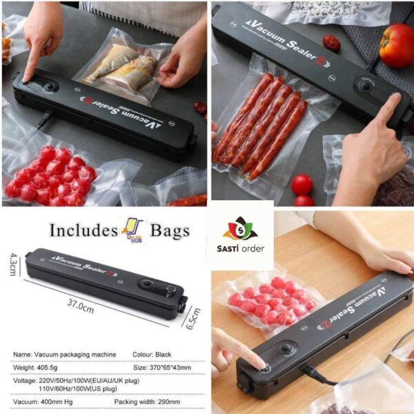 Vacuum sealer for efficient food preservation, featuring multiple settings, easy controls, and a compact design.