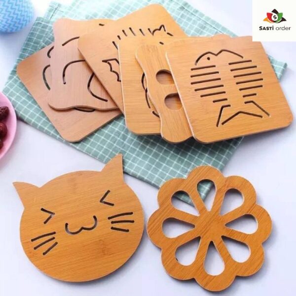 6 PCS WOODEN COASTER