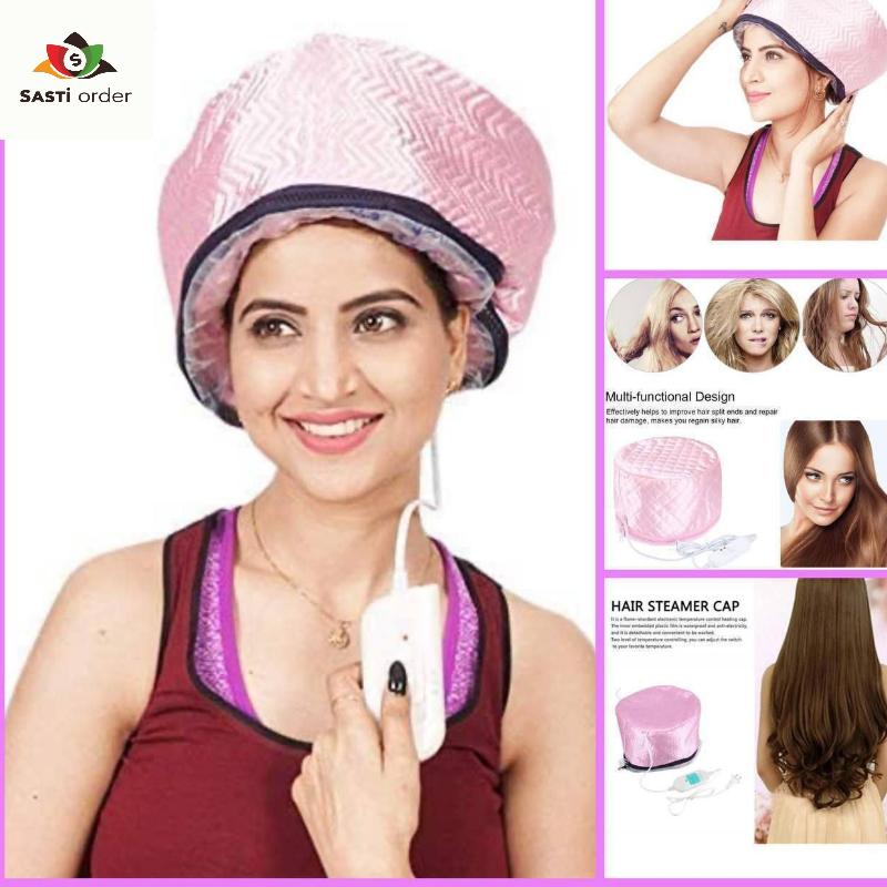 Heating Cap, Spa Cap For Hair, Spa Cap Steamer For Women (Pink)