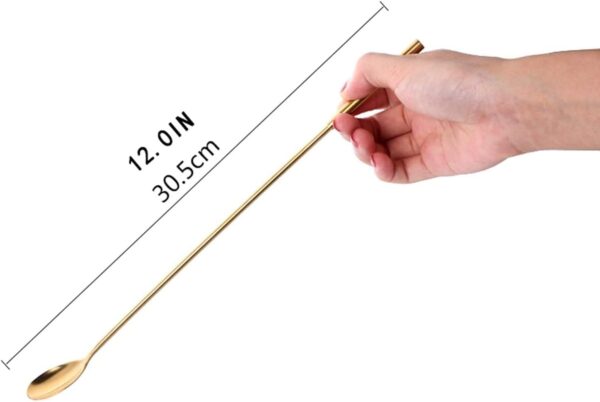 4Pcs set with brush Reusable Straw Spoon Stainless Steel - Image 6
