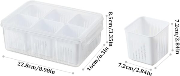 Fridge Organizer Drain Basket Meat Onion Ginger Freezer Storage Containers - Image 7
