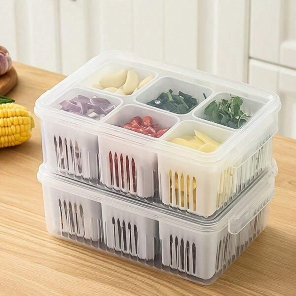 Fridge Organizer Drain Basket Meat Onion Ginger Freezer Storage Containers - Image 2
